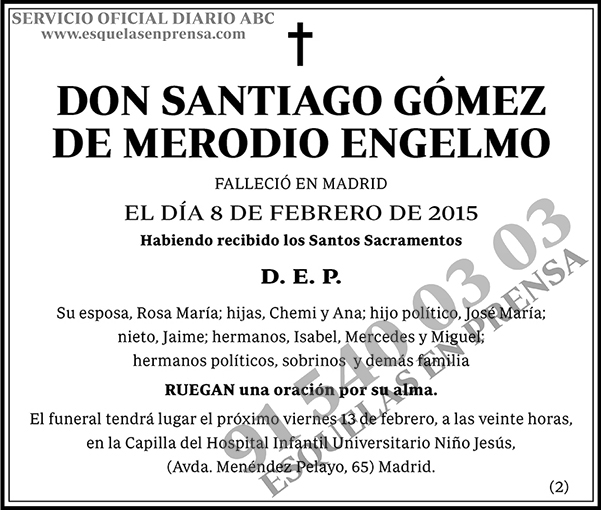 Santiago Gómez de Merodio Engelmo